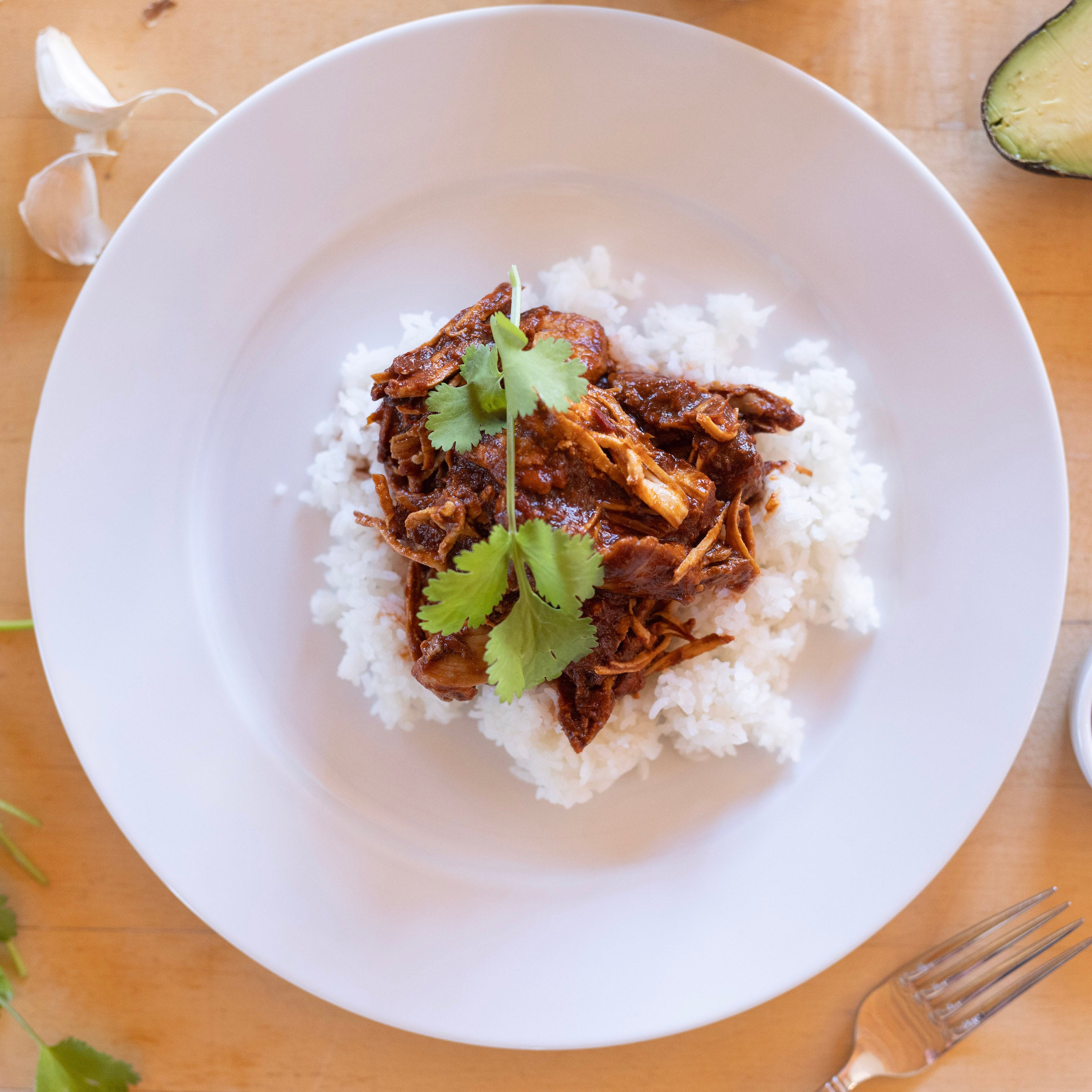 Chicken Chile Colorado with Rice