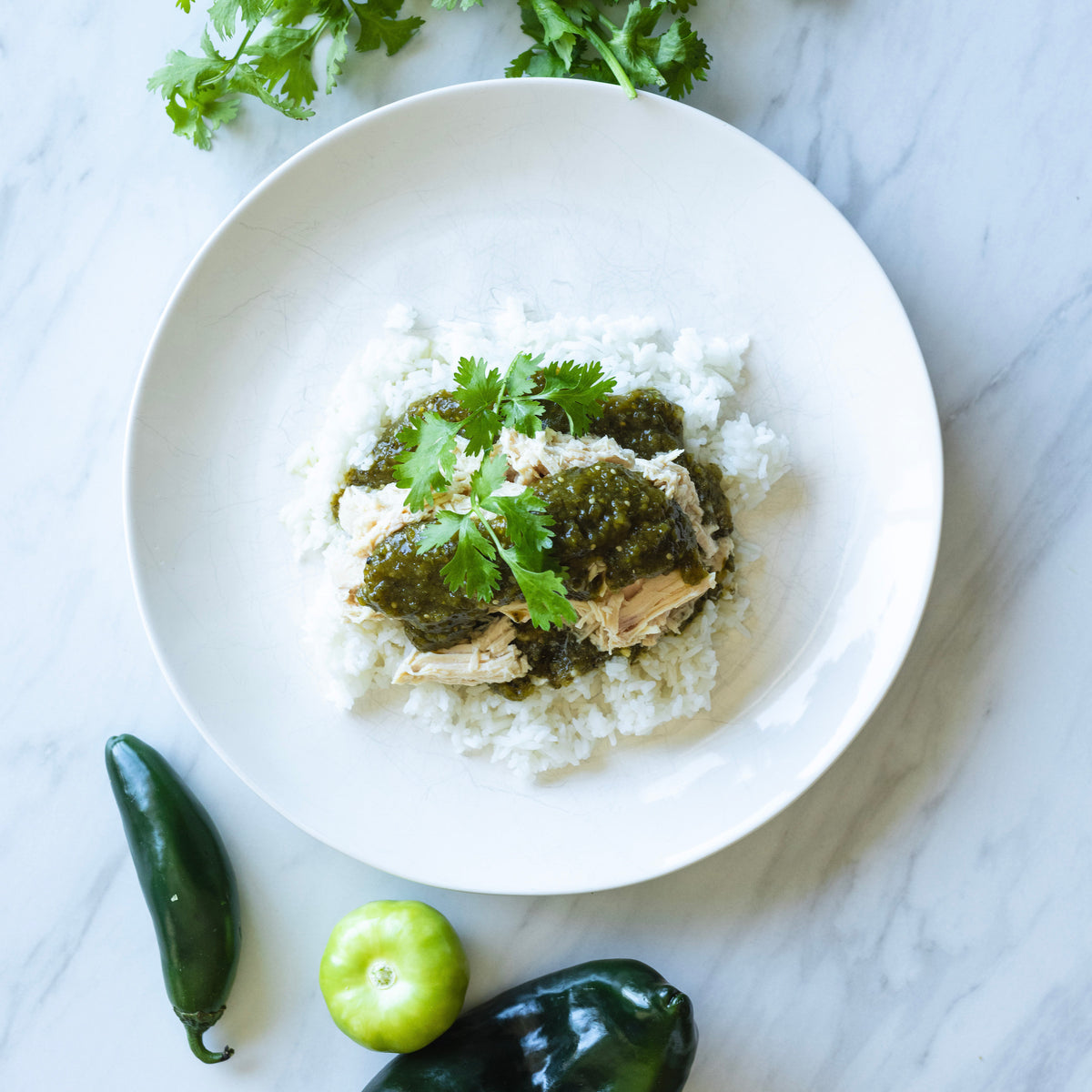 Chicken Chile Verde with Rice