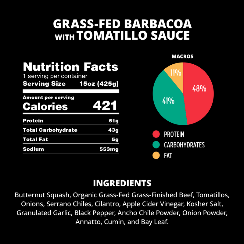 Grass-Fed Barbacoa with Tomatillo Salsa and Squash
