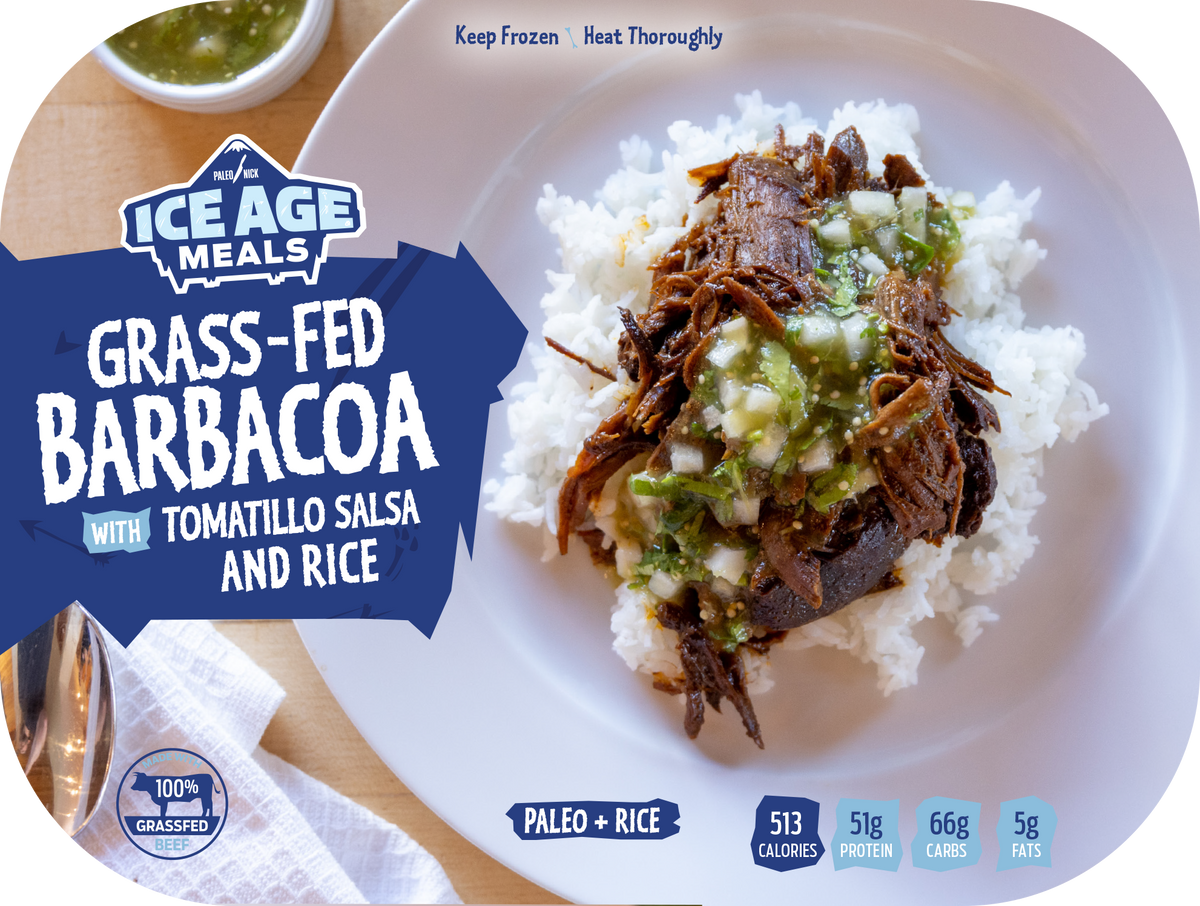 Grass-Fed Barbacoa with Tomatillo Salsa and Rice