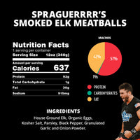 Spraguerrrr's Smoked Elk Meatballs - BALLS ONLY!