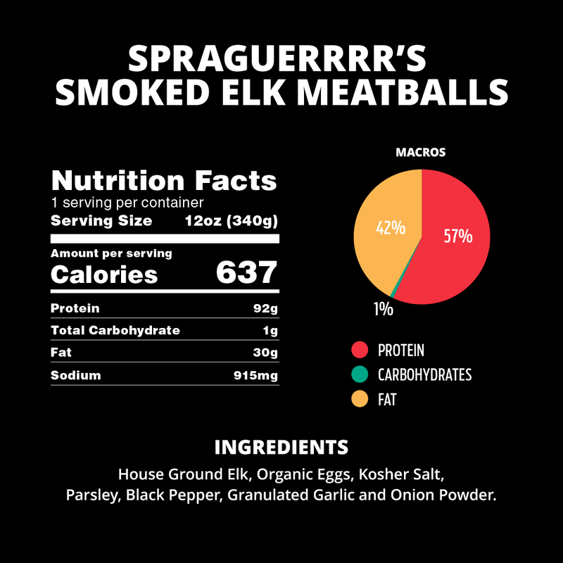 Spraguerrrr's Smoked Elk Meatballs - BALLS ONLY!