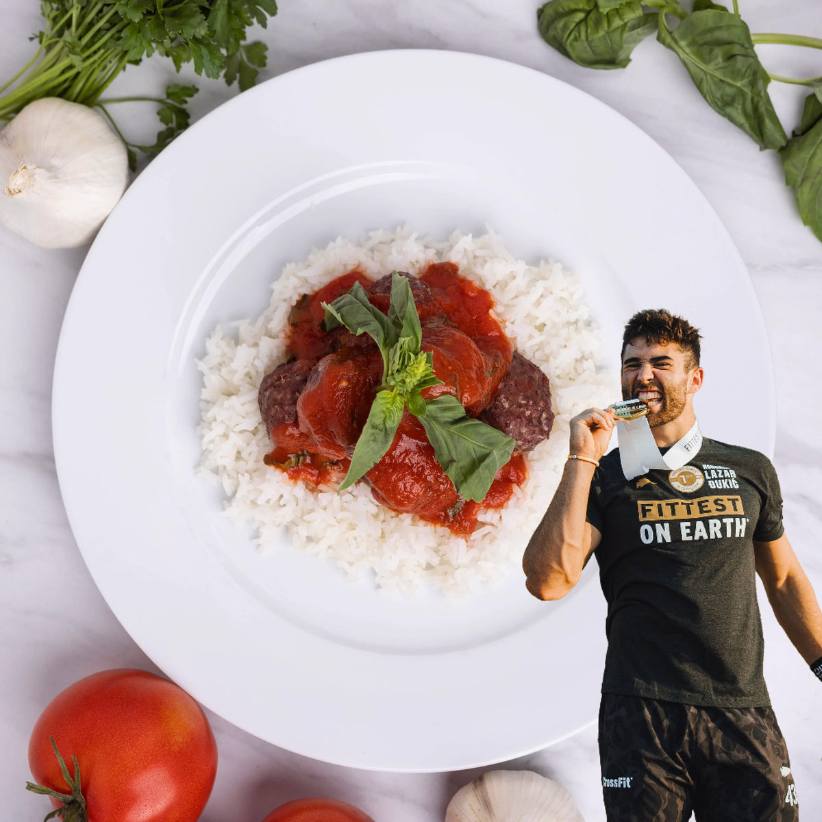 Spraguerrrr's Smoked Elk Meatballs with Jasmine Rice
