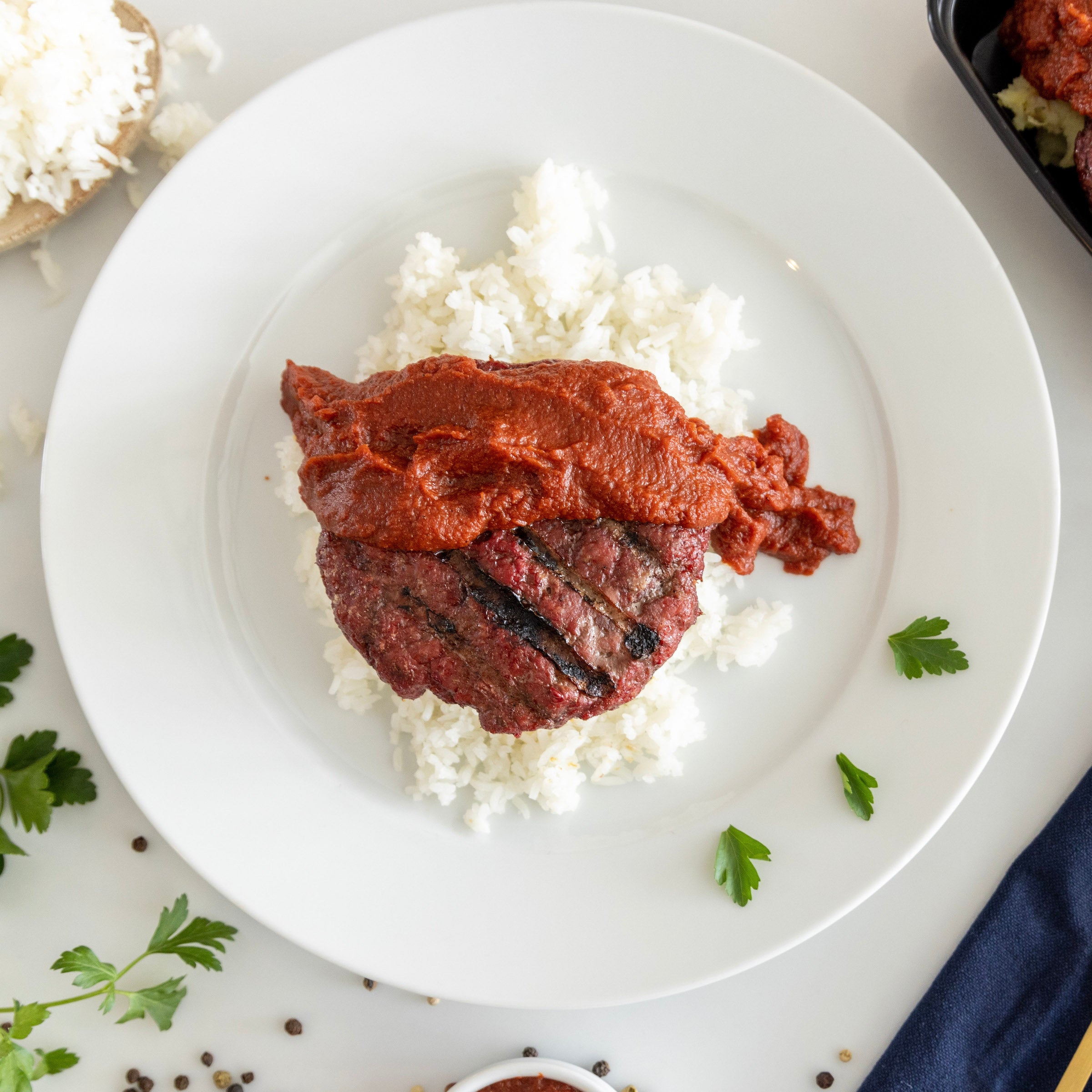 Turski Burger and Rice